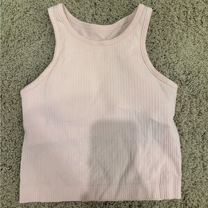 Lululemon Ebb to street cropped racerback tank top light pink